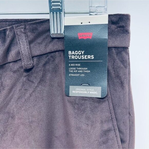 Levi’s  baggy Pants Size30X31 Women’s Throusers Velvet Straight Leg Brown New - Picture 3 of 9